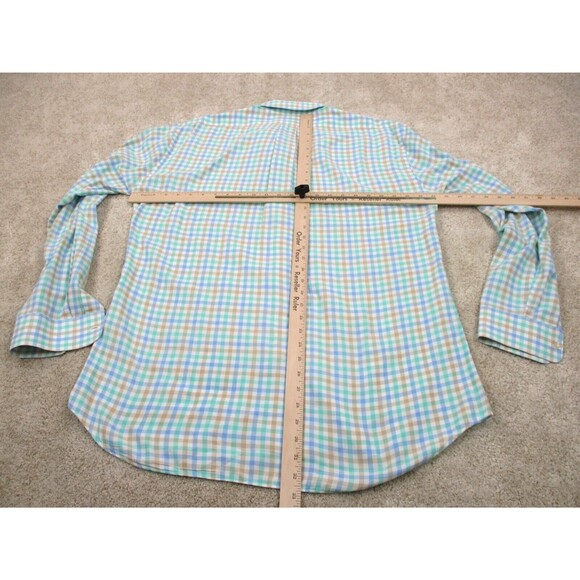 Vineyard Vines Shirt Men Extra Large XL Slim Green Blue Whale Tucker Button Up - Picture 7 of 10